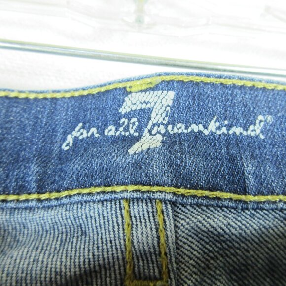 7 for all mankind Straight Leg Jeans Size 28 Medium Wash Low Rise - Picture 2 of 15
